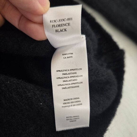NEW Rails Alpaca Florence Sweater Size XS Black Off the Shoulder - Picture 6 of 7